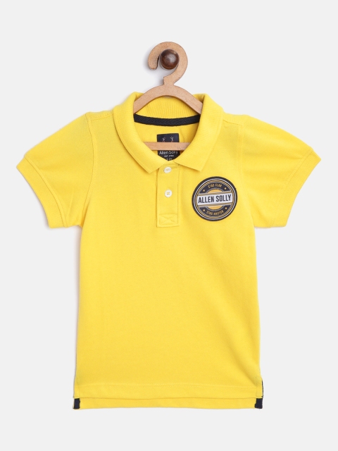 

Allen Solly Junior Boys Yellow Solid Polo Collar T-shirt