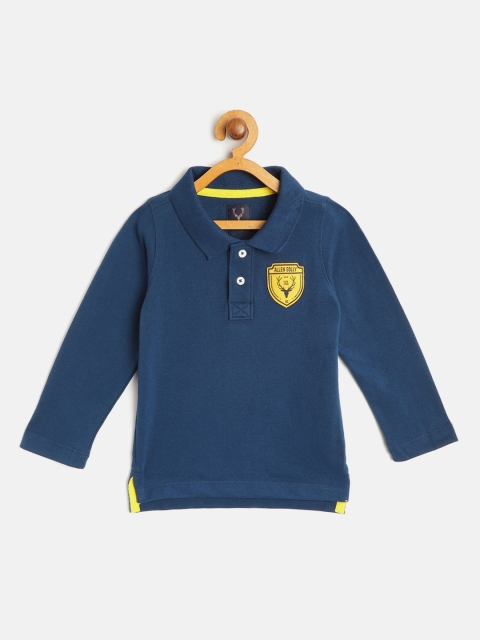 

Allen Solly Junior Boys Navy Blue Polo Collar Applique Detail T-shirt