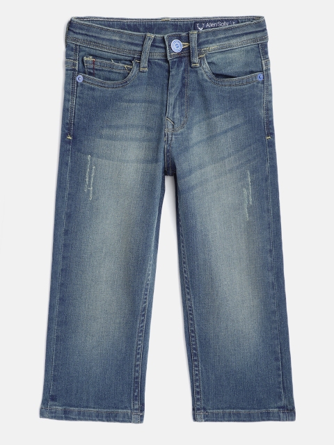 

Allen Solly Junior Boys Navy Blue Solid Slim Fit Mildly Distressed Heavy Fade Jeans