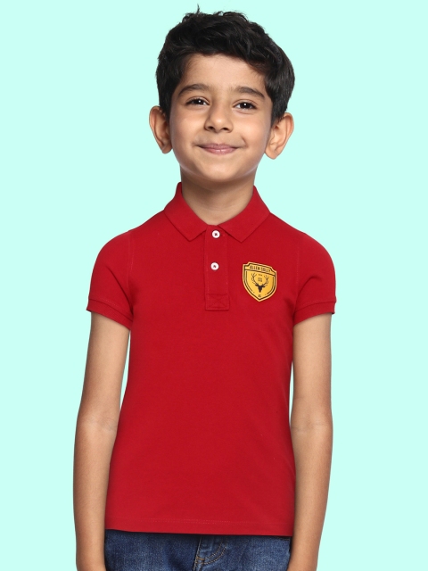 

Allen Solly Junior Boys Red Solid Polo Collar T-shirt