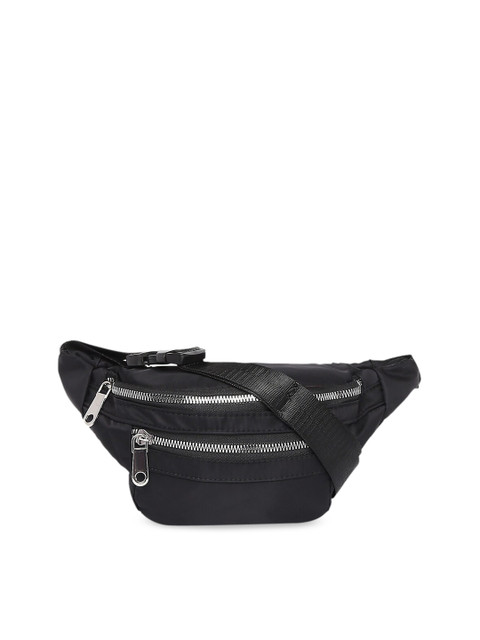 

People Women Black Solid Waist Pouch