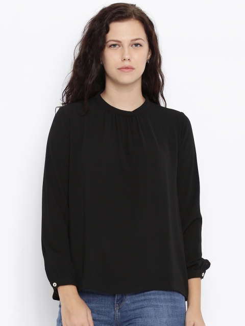 

AND Women Black Cuffed Sleeve Top