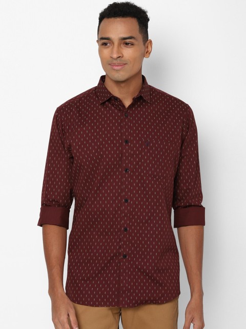 

Allen Solly Men Maroon Slim Fit Printed Casual Shirt