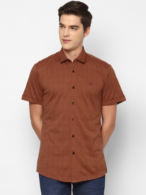 

Allen Solly Men Brown Slim Fit Buffalo Checked Casual Shirt