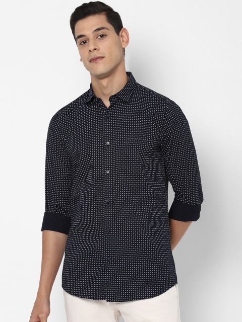 

Allen Solly Men Navy Blue Slim Fit Printed Casual Shirt