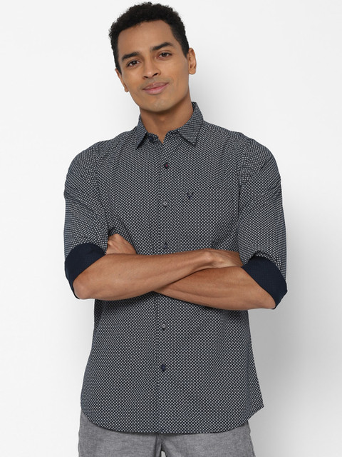 

Allen Solly Men Navy Blue Slim Fit Printed Casual Shirt