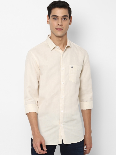 

Allen Solly Men Cream-Coloured Slim Fit Casual Shirt