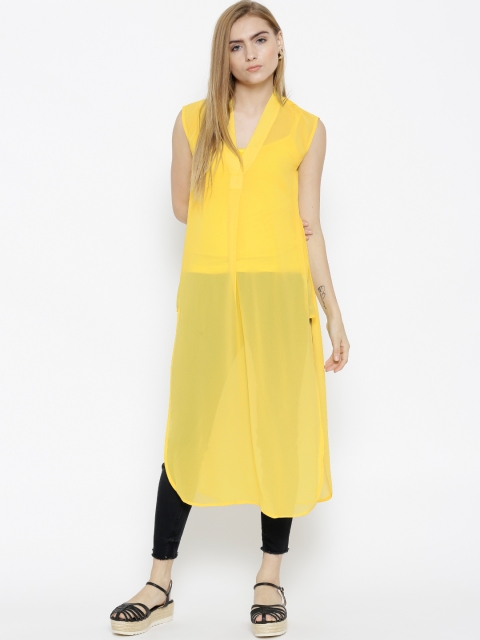 

AND Yellow Sheer Longline Tunic