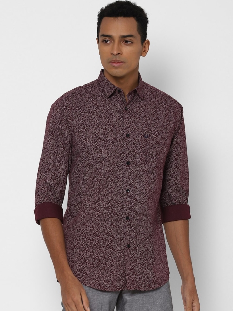 

Allen Solly Men Maroon Slim Fit Printed Casual Shirt
