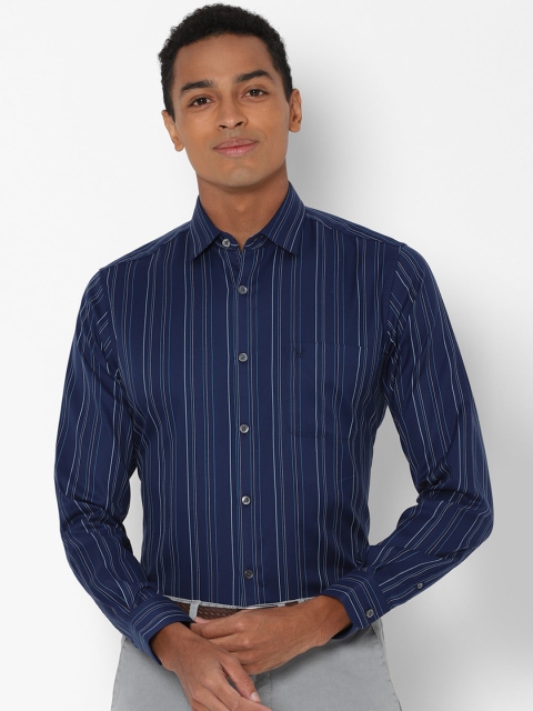 

Allen Solly Men Navy Blue Slim Fit Striped Formal Shirt