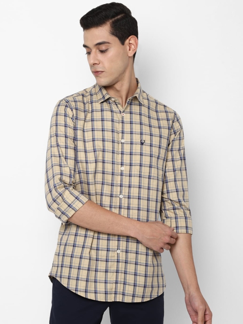 

Allen Solly Men Beige Slim Fit Checked Casual Shirt