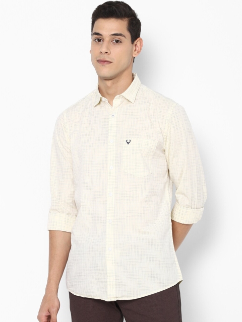 

Allen Solly Men Yellow Slim Fit Checked Casual Shirt