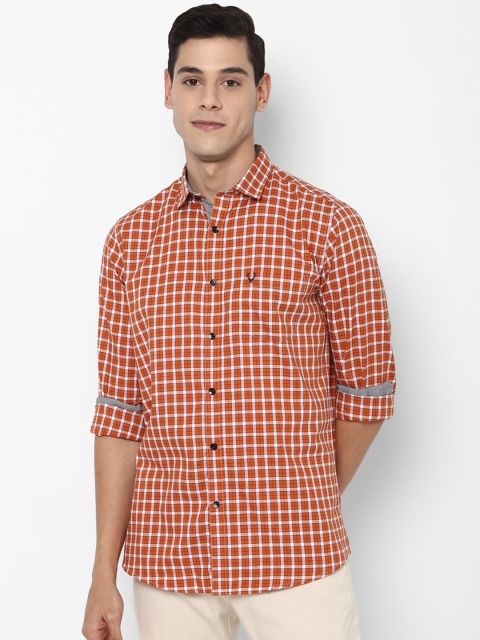 

Allen Solly Men Orange Slim Fit Gingham Checked Casual Shirt