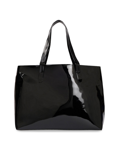 

FOREVER 21 Woven Black PU Shopper Shoulder Bag