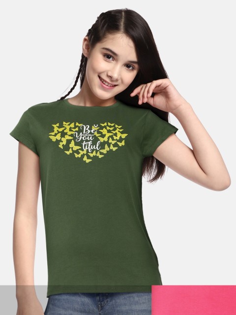 

Allen Solly Junior Girls Set Of 2 Pure Cotton T-shirts, Green