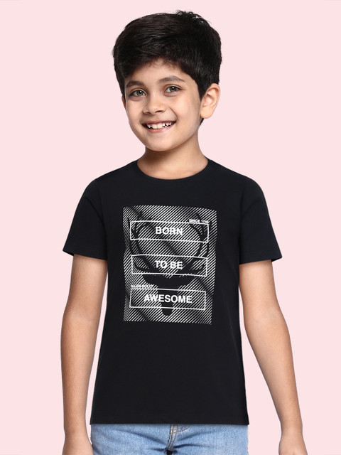 

Allen Solly Junior Boys Black Pure Cotton Printed Pure Cotton T-shirt