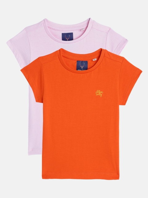 

Allen Solly Junior Girls Set of 2 Pure Cotton T-shirts, Orange