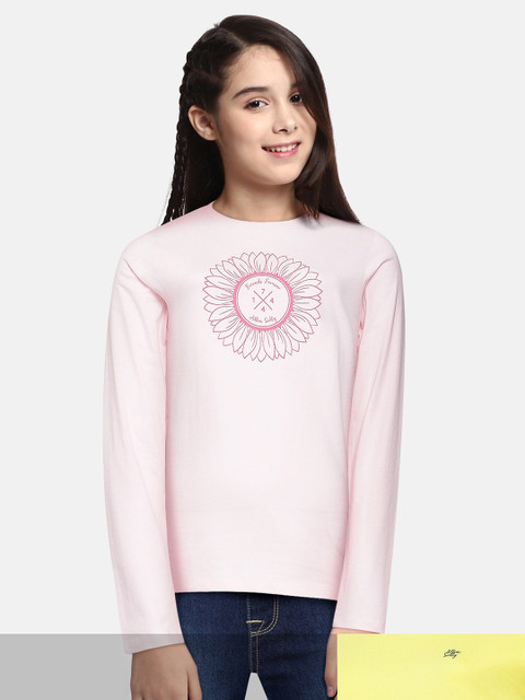 

Allen Solly Junior Girls Set of 2 Printed Round Neck Pure Cotton T-shirts, Yellow