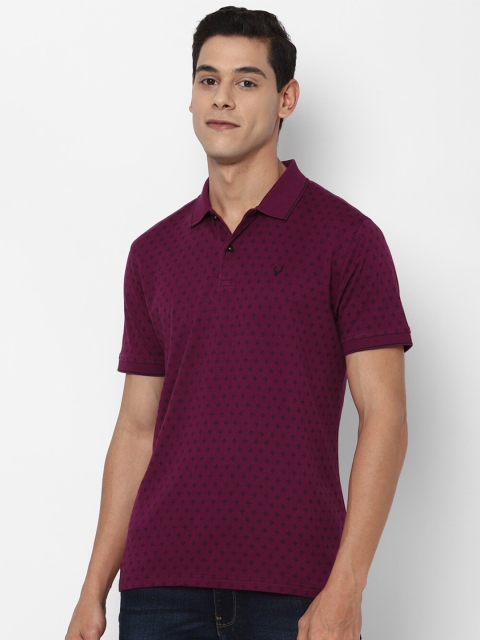 

Allen Solly Men Purple Printed Polo Collar T-shirt