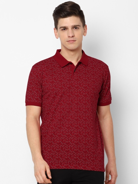 

Allen Solly Men Maroon Printed Polo Collar T-shirt