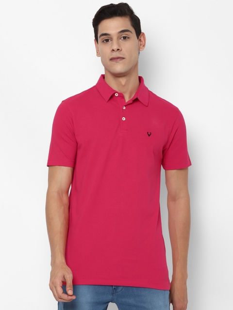 

Allen Solly Men Pink Solid Polo Collar T-shirt