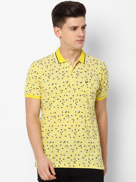 

Allen Solly Men Yellow Printed Polo Collar T-shirt