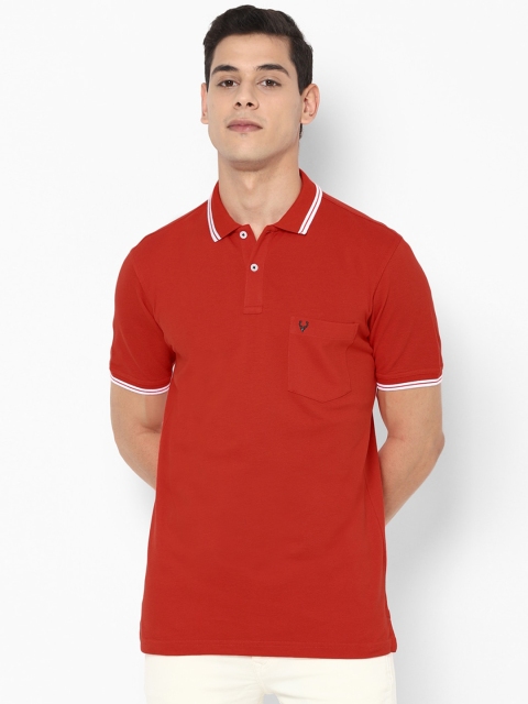 

Allen Solly Men Red & White Solid Polo Collar T-shirt