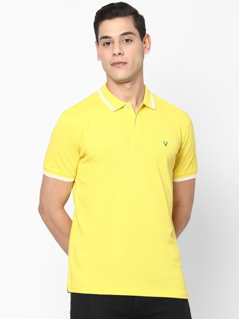 

Allen Solly Men Yellow Polo Collar Pure Cotton T-shirt