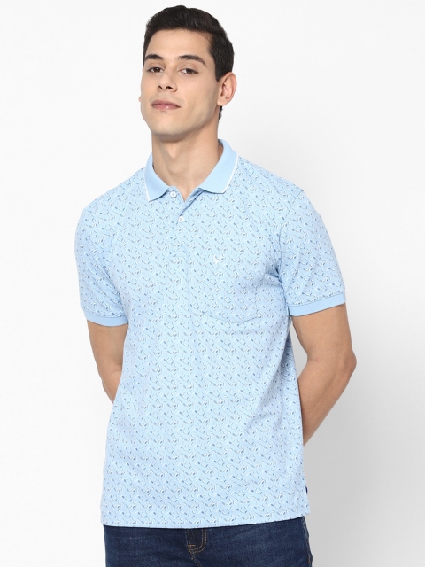 

Allen Solly Men Blue Printed Polo Collar T-shirt