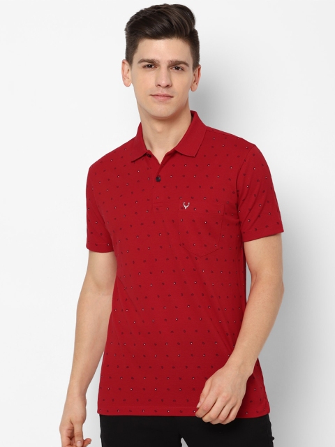 

Allen Solly Men Red Printed Polo Collar T-shirt