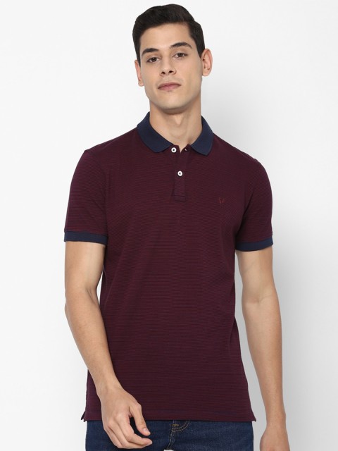 

Allen Solly Men Maroon Polo Collar Pure Cotton T-shirt