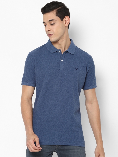 

Allen Solly Men Blue Polo Collar Pure Cotton T-shirt