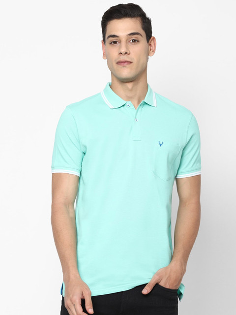 

Allen Solly Men Blue Polo Collar Pure Cotton T-shirt