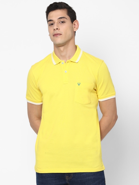 

Allen Solly Men Yellow Polo Collar Pure Cotton T-shirt