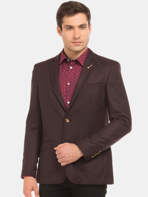 

Arrow Men Red Houndstooth Regular Fit Blazer