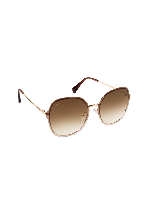 

AISLIN Women Brown UV Protected Rim-Less Oversized Sunglasses, Gold