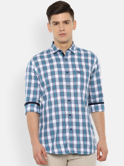 

Van Heusen Sport Men Blue Slim Fit Tartan Checked Casual Cotton Shirt