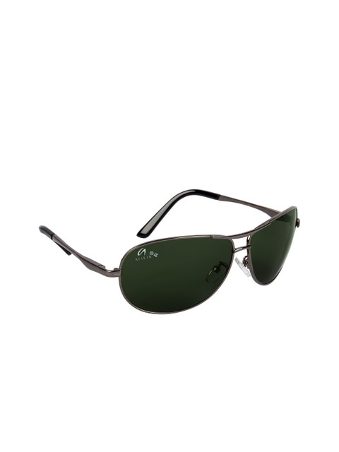 

AISLIN Men Green & Gunmetal-Toned Rectangle Sunglasses