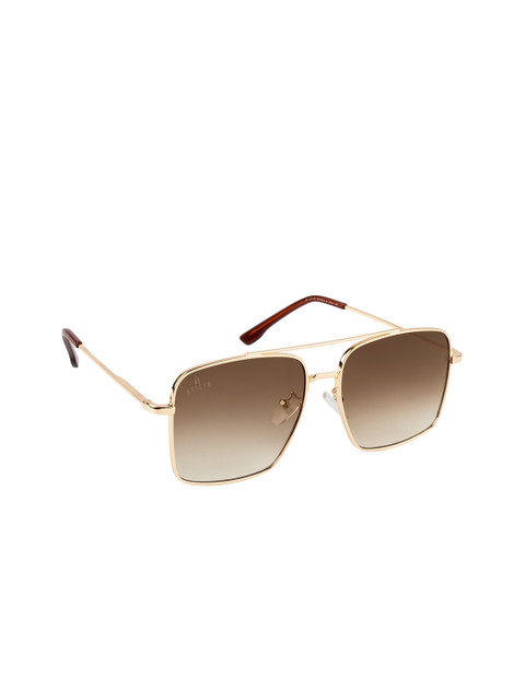 

AISLIN Unisex Brown Rectangle Sunglasses