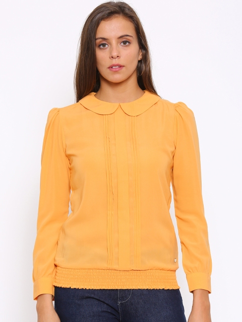 

Park Avenue Women Yellow Solid Blouson Top