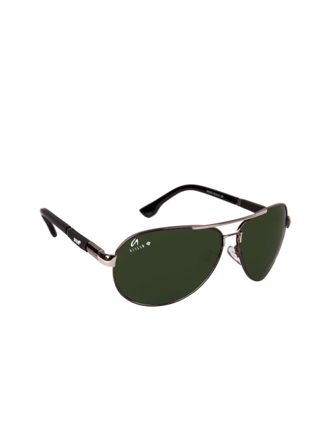 

AISLIN Men Green Lens & Gunmetal-Toned Aviator Sunglasses with UV Protected Lens