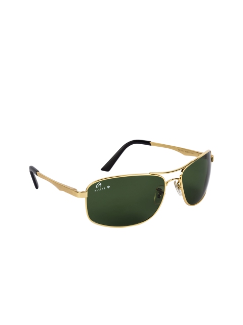 

AISLIN Men Green Lens & Gold-Toned Rectangle Sunglasses with UV Protected Lens