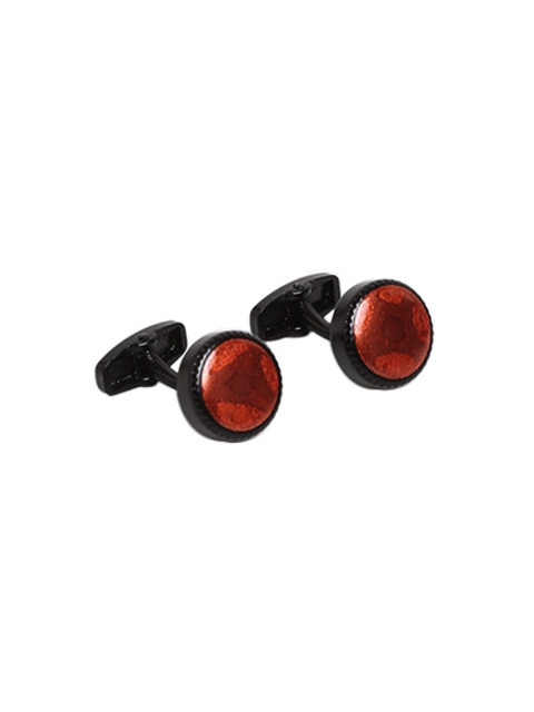 

Alvaro Castagnino Orange & Black Solid Round Cufflinks