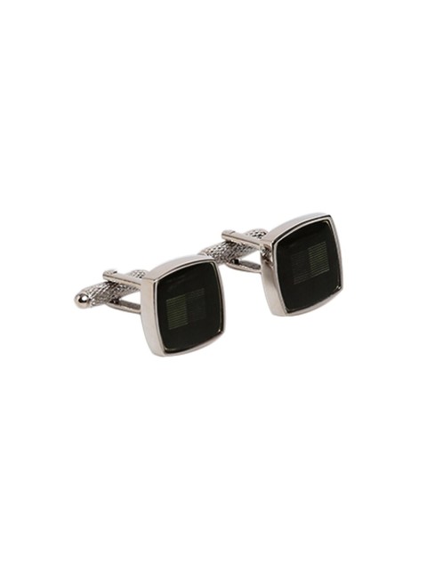 

Alvaro Castagnino Black & Silver Solid Square Cufflinks