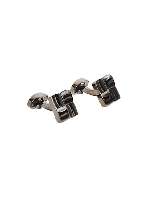 

Alvaro Castagnino Silver & Grey Textured Square Cufflinks