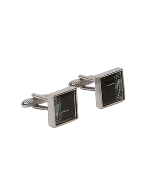 

Alvaro Castagnino Silver & Black Solid Square Cufflinks