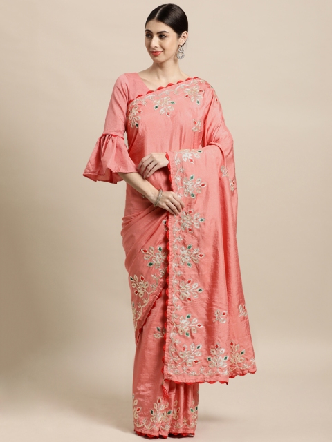 

Tikhi Imli Peach-Coloured Gotta Patti Saree
