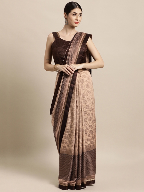 

Tikhi Imli Brown Solid Border Saree