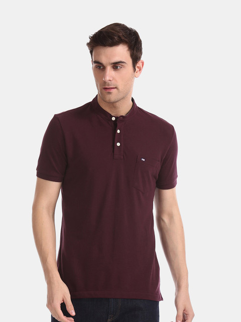 

Arrow Sport Men Purple Solid Detachable Collar Regular Fit Cotton Polo T-Shirt