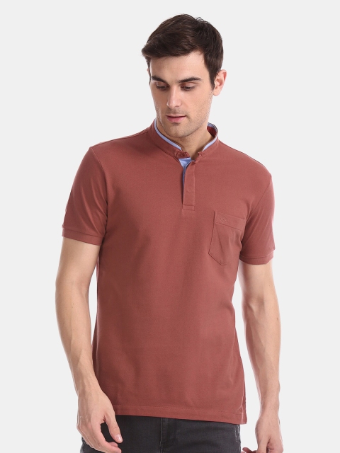 

Arrow Sport Men Brick Red Solid Regular Fit Cotton Polo T-Shirt